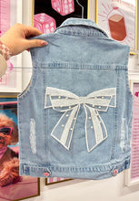 Load image into Gallery viewer, Bow Denim Vest
