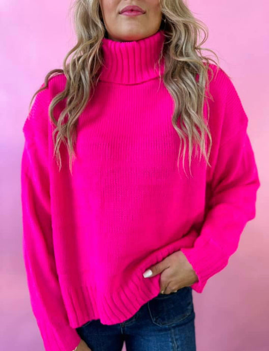 Neon Pink Turtleneck