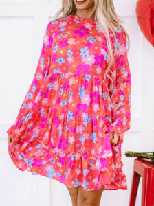Multicolor Tiered Babydoll Dress