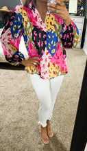 Load image into Gallery viewer, Rose Leopard Blouse