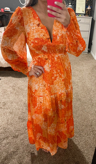 Orange Boho Maxi Dress