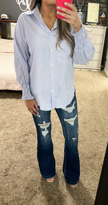 Sky Blue Boyfriend Shirt