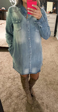 Load image into Gallery viewer, No Big Deal Denim Shirt Dress