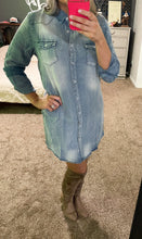 Load image into Gallery viewer, No Big Deal Denim Shirt Dress