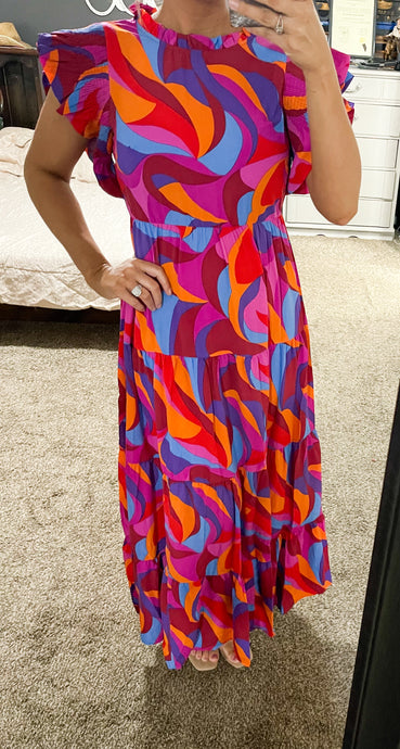 Orange Abstract Maxi