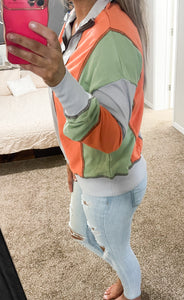 Colorblock Zipper Sweatshirt