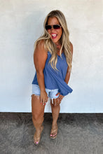 Load image into Gallery viewer, Summer Kingsley Tank Top- Denim Blue