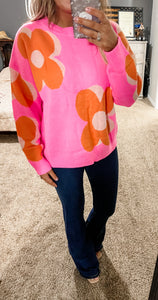 Girl Flower Power Sweater