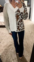 Load image into Gallery viewer, Beige and Leopard Sweater
