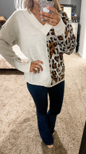 Load image into Gallery viewer, Beige and Leopard Sweater