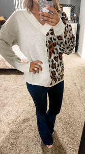 Beige and Leopard Sweater