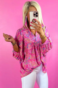 Abstract Babydoll Blouse