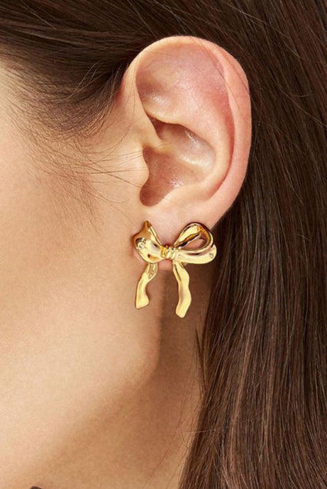 Gold Bow Earrings