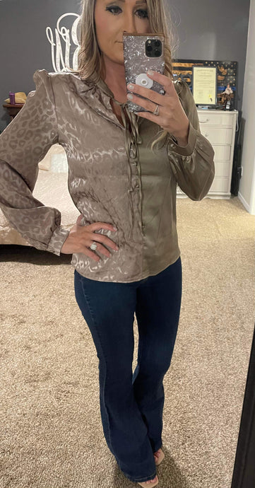 Satin Leopard Blouse