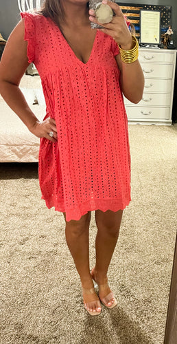 Thought You Should Know Dress- Coral Rose