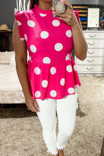 Polka Dot Peplum