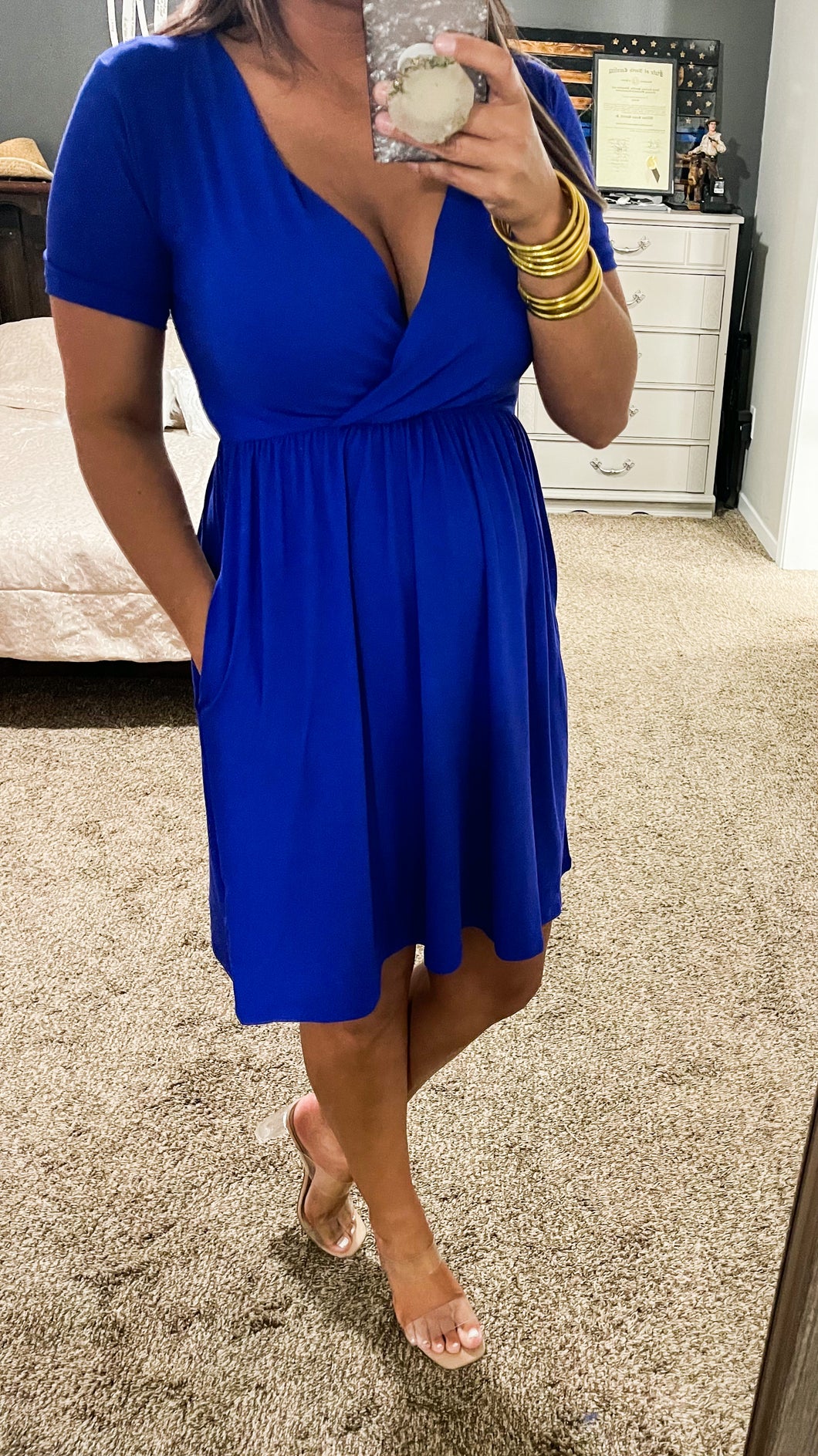 Now And Forever Dress- Bright Blue