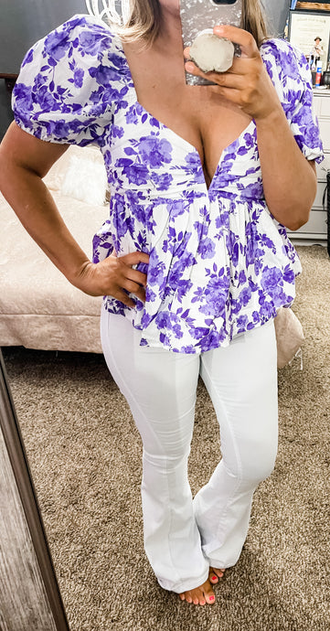 BuddyLove Houston Top- Purple Floral