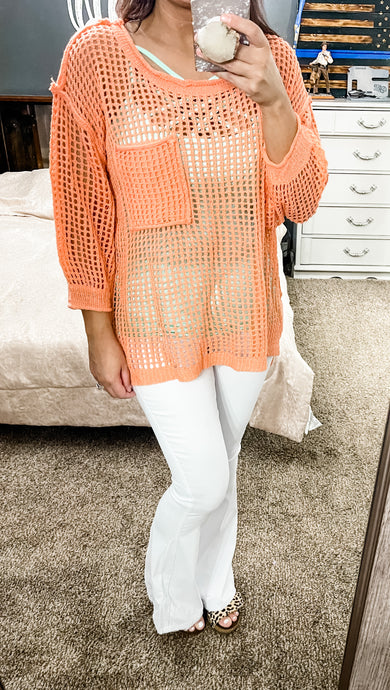 Blazing In Coral Sweater