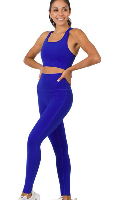 Don’t Sweat The Small Stuff Workout Set- Bright Blue