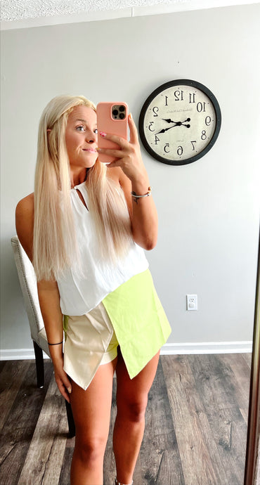 Something About You Skort- Light Yellow/Almond