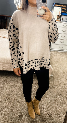 Leopard Poncho Sweater