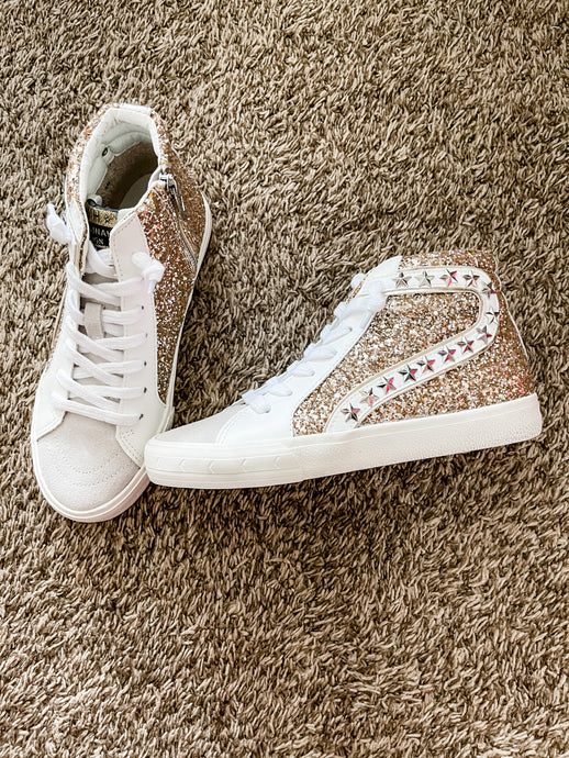 VH Mateel Gold Glitter High Top