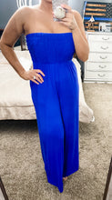 Load image into Gallery viewer, Pocketful of Posies Jumpsuit- Bright Blue