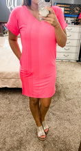 Load image into Gallery viewer, Your Summer Basic Dress- Neon Coral Fuchsia