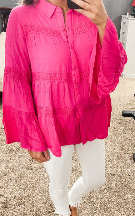 Calling On You Hot Pink Top - Raegan Nichole's Boutique