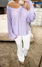 Load image into Gallery viewer, Relax and Enjoy Sweater- Lavender